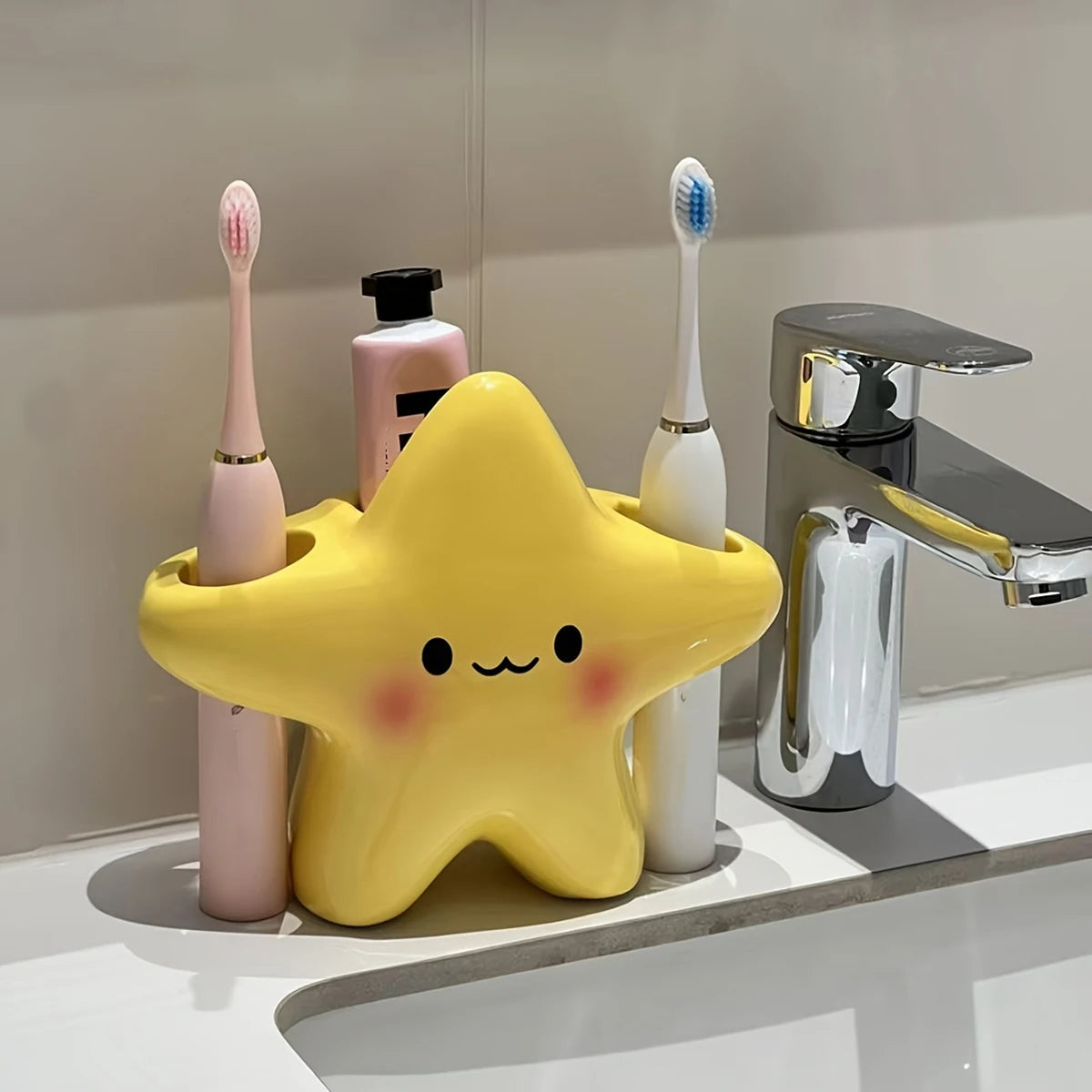Cute StarSmile Toothbrush Holder Buddy Organizer