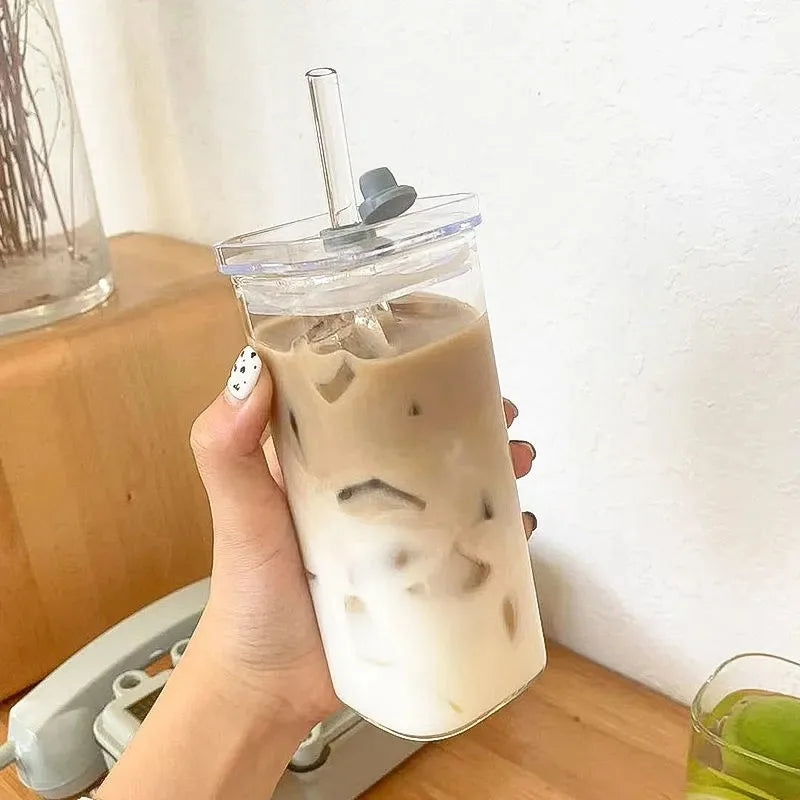 Square Clear Glass Coffee Cup