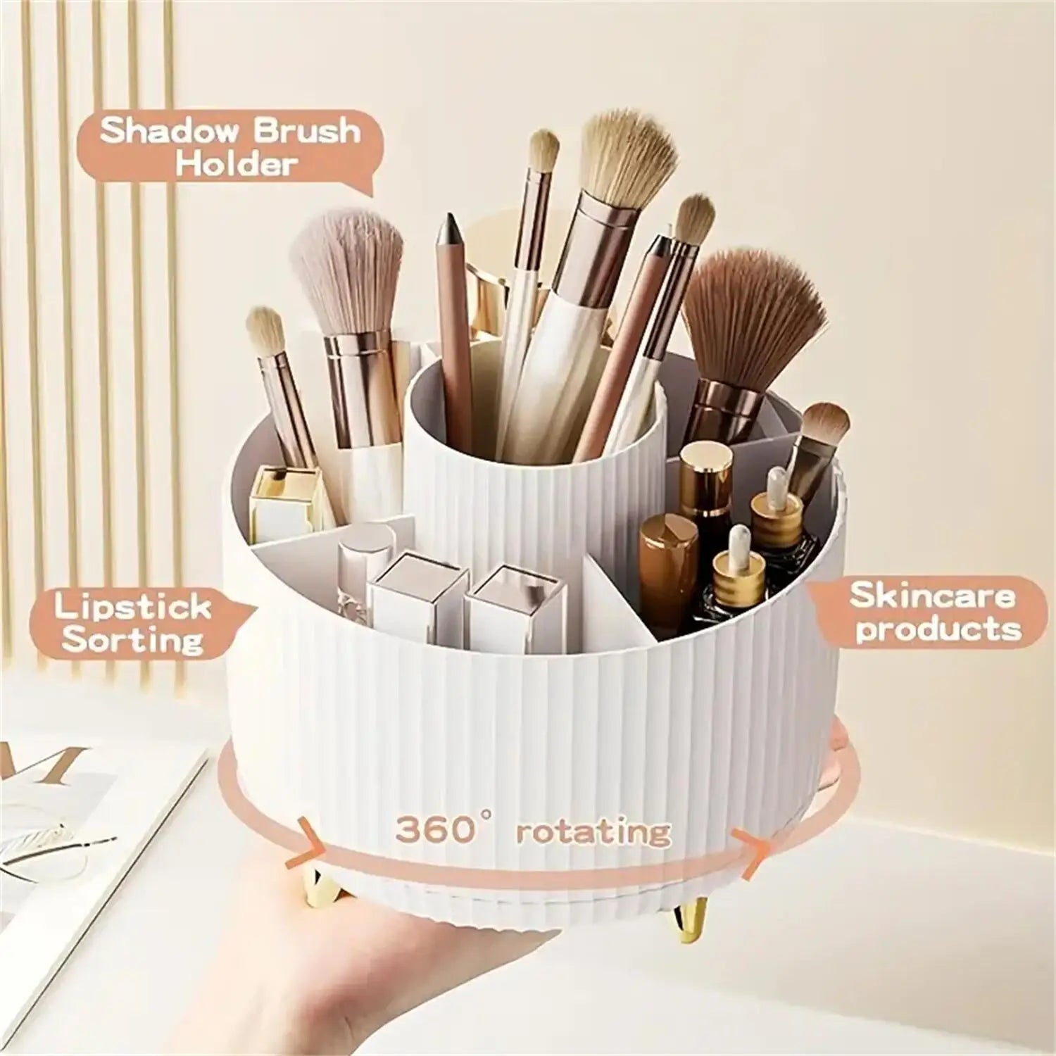 SpinClear Compact Makeup Organizer Stand